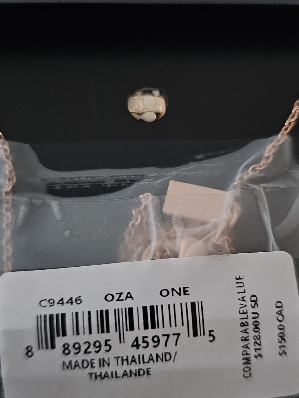 Coach Signature Enamel Rondelle Necklace - White And Rose Gold - Picture 4 of 4